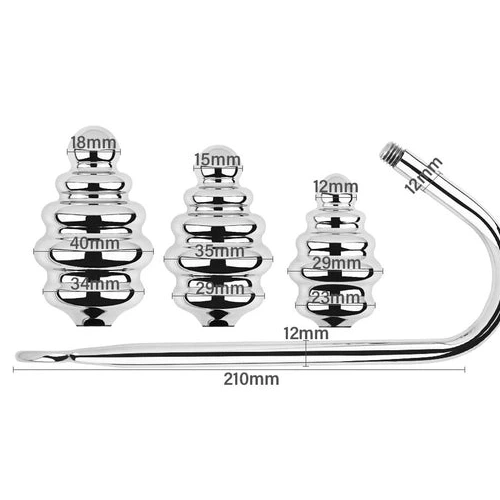 Anal Hooks Screw-in 8826 GreatBenefit Ribbed Hook Set Anal 0109